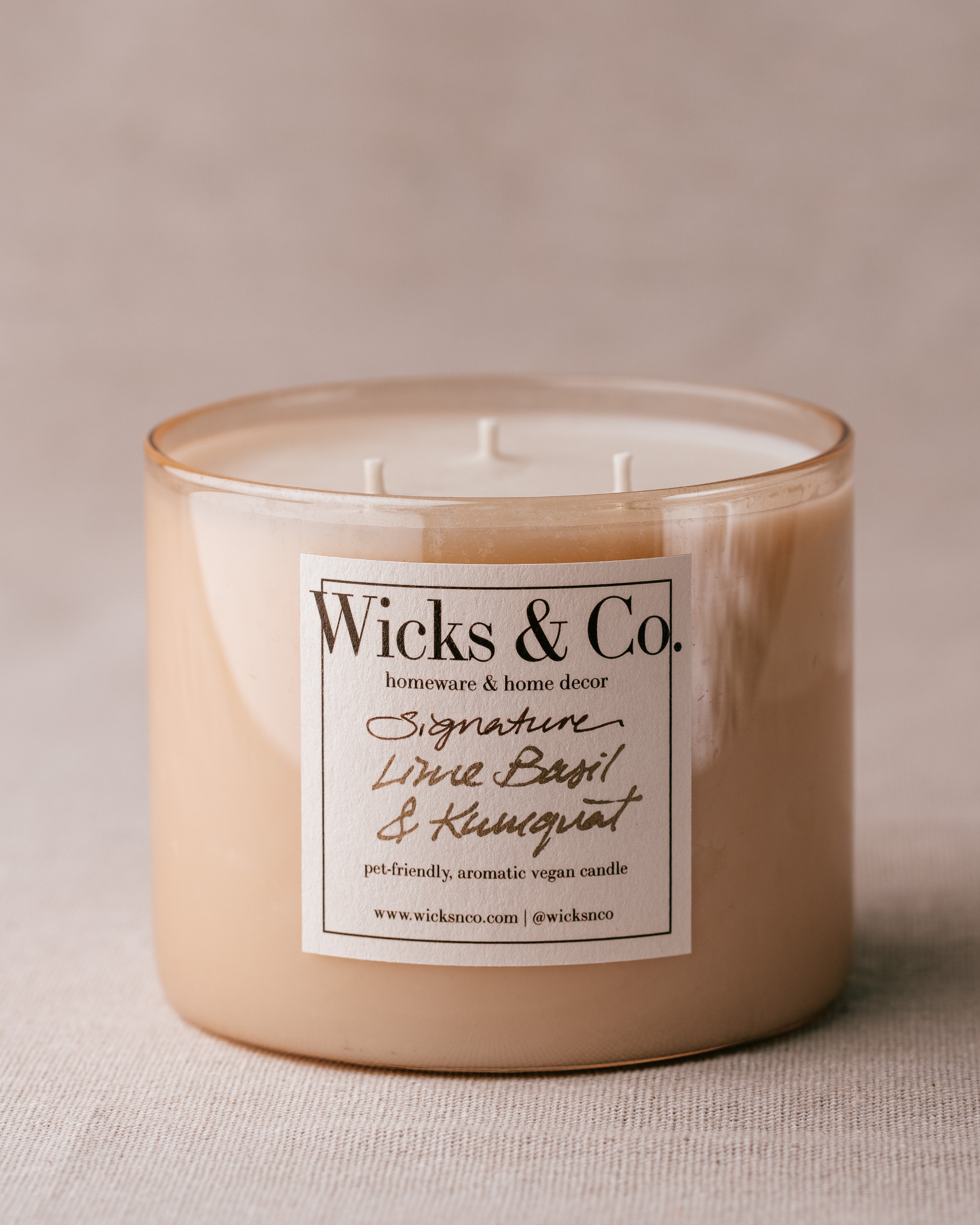 Signature. Lime Basil Kumquat Soy Wax Candle Wicks Co